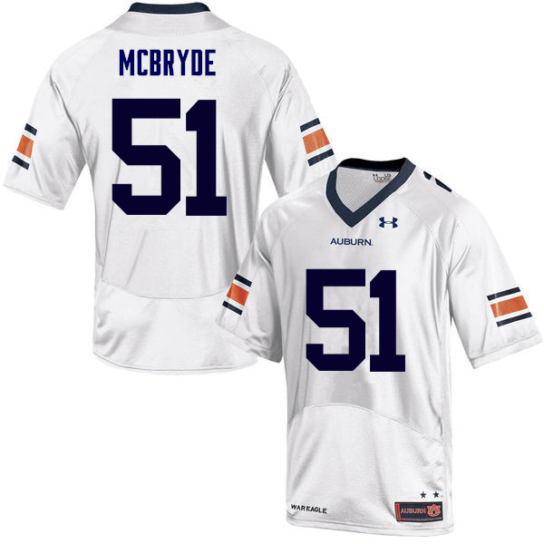 Auburn Tigers Men's Richard McBryde #51 White Under Armour Stitched College NCAA Authentic Football Jersey EWW7774CN